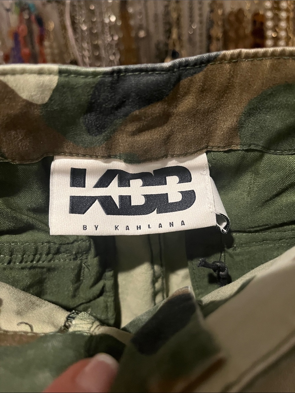 KBB KAHLANA Mid Rise Camo  Cargo Shorts - Green Camo - Picture 5 of 7